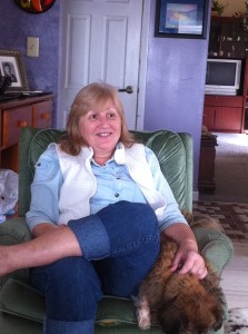 mom in her green chair