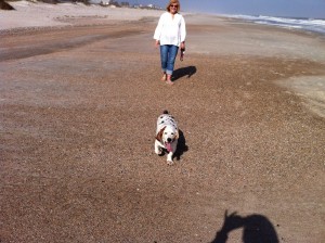 Mom, Daisy and my shadow