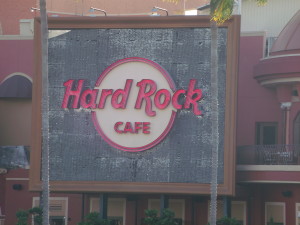 We had dinner at the Hard Rock Cafe.